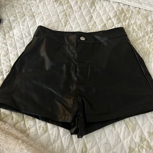 Faux Leather High Waisted Shorts